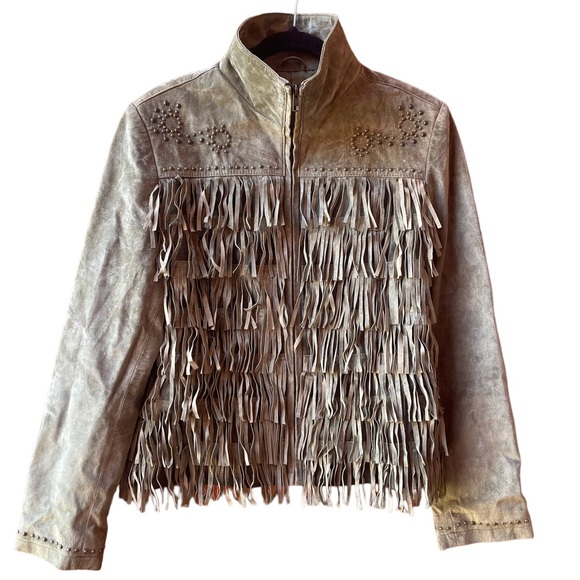 Jackets & Blazers - Scully Fringe Suede studded Leather Jacket Size XXL